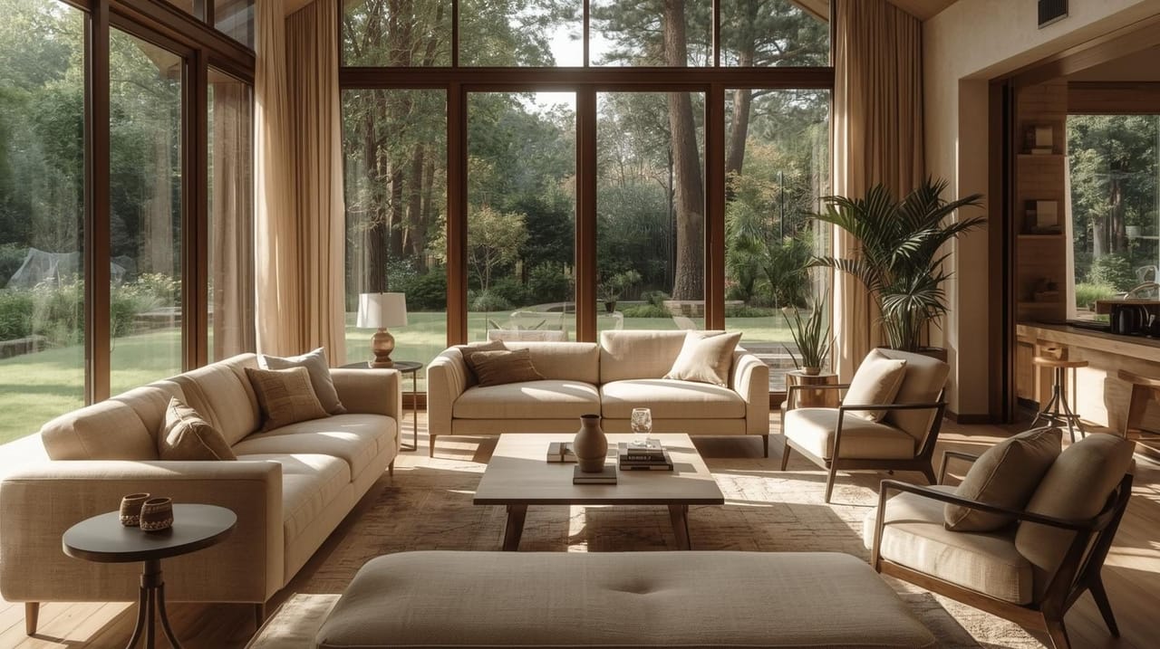 Luxe woonkamer met elegante stoel